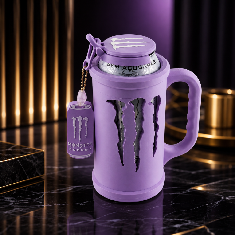 Monster Energy 500ml Can Holder with Lid & Can Opener Charm